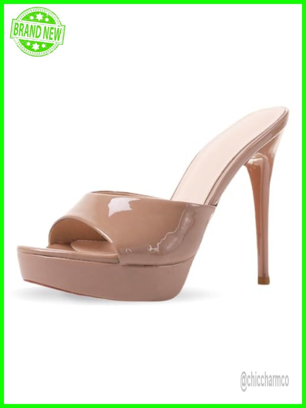 Women's Platform Round Open Toe Stiletto Heel Sandals 5 Inch Heels Slipper Fit